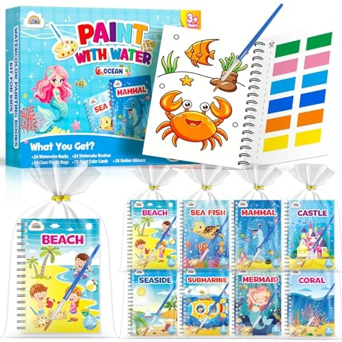 Offerta a tempo: ZMLM Libri da Colorare gadget compleanno bambini, mini libri da colorare Carta per Pittura ad acqua per di 4-8anni Bambini Regalo Gadget Regalini fine Festa Compleanno (24 Oceano) - 45% da 46.99 € a 25.99 €
