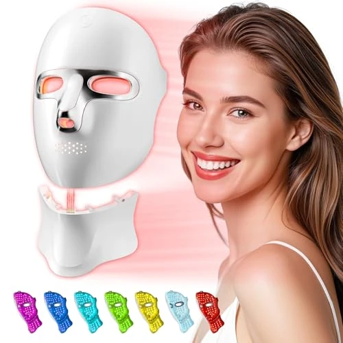 Offerta a tempo: Tinkoola Maschera LED Viso e Collo, 7 Modalità, Ricaricabile USB-C - 41% da 149.99 € a 89.16 €