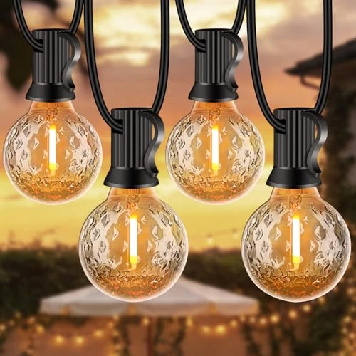 Offerta a tempo: Catena Luminosa Esterno 20M con 30+2 Lampadine LED Effetto Fragola, Luci da Esterno Giardino 2700K Bianco Caldo, IP44 Impermeabile, Collegabile, Catena di Luci per Patio, Terrazza, Matrimonio e Feste - 15% da 28.99 € a 24.67 €