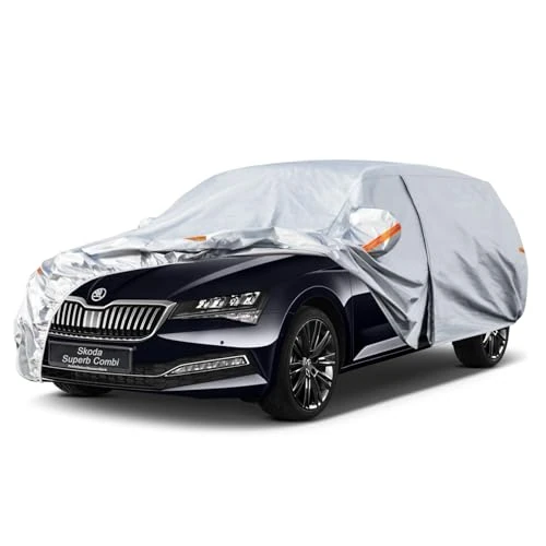 Offerta a tempo: Kayme Telo Copriauto da Esterno, Compatibile con Skoda Superb Combi(2009-2026), Copertura a 6 Starti per Impermeabile Anti UV Anti Vento Antipolvere, Telo Copri con Cerniera e in Cotone. - 0.00% da 76.96 € a 76.96 €