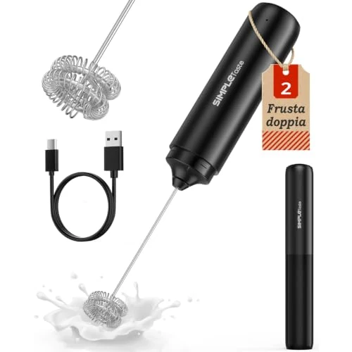 Oferta limitowana: SIMPLETASTE Spieniacz do Mleka USB-C, Elektryczny Ręczny Mieszacz do Kawy i Matchy, 15000 RPM, Stal Nierdzewna, Akumulatorowy Spieniacz do Cappuccino, Latte i Gorącej Czekolady z 34.99 zł na 34.99 zł (oszczędź 0.00%)