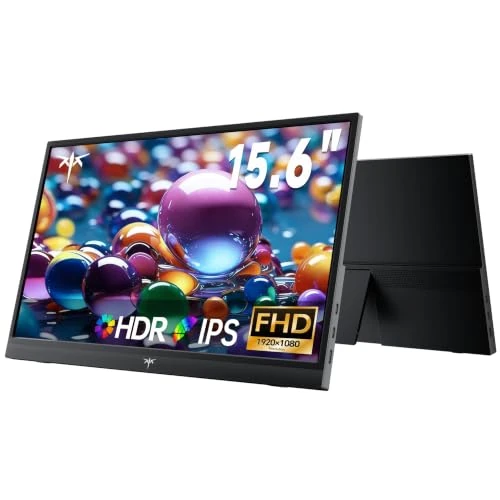 Offerta a tempo: KTC Monitor Portatile 15,6" 1080P FHD IPS, Secondo Schermo Esterno con USB-C e Mini HDMI, Monitor da Gaming Ultra-Sottile con Supporto & Altoparlanti, per Laptop/PC/Mac/PS3/PS4/PS5/Xbox, Nero - 28% da 89.99 € a 64.59 €