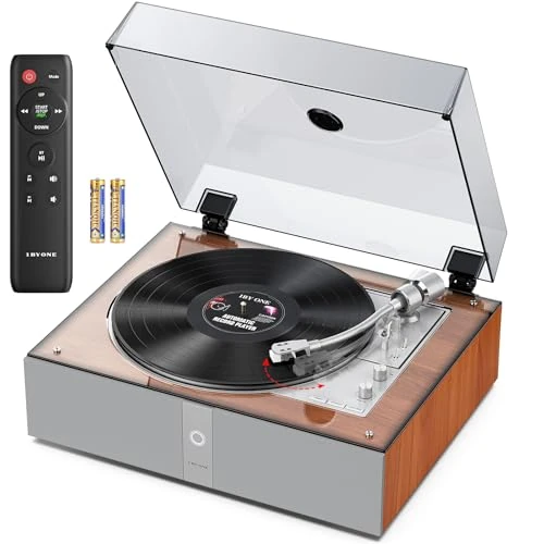 Oferta limitowana: 1 BY ONE W pełni automatyczny gramofon winylowy All-in-One z funkcją automatycznego powtarzania, pilotem zdalnego sterowania, wbudowanymi głośnikami i DSP, przedwzmacniacz gramofonowy, głowica AT z 959.49 zł na 959.49 zł (oszczędź 0.00%