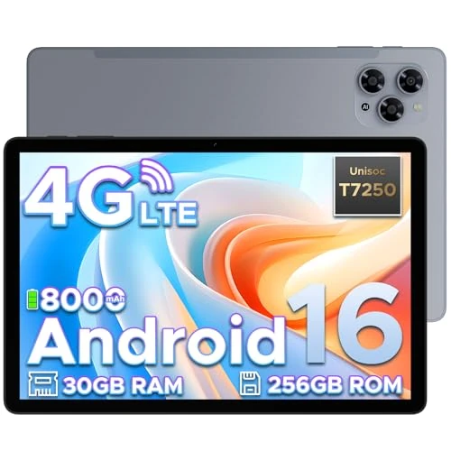 Offerta a tempo: TAB G6 Android 16 Tablet 11 Pollici, 4G LTE 90Hz, 30GB RAM+256GB ROM/TF 2TB, Octa-Core Tablet con Sim, 8000mAh/Gemini AI/Widevine L1/13MP+5MP/OTG/BT5/FACE ID/Doppi altoparlanti/3.5mm Jack-Grigio - 26% da 229.99 € a 169.99 €