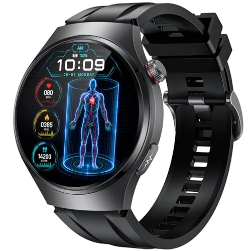 Offerta a tempo: Orologio Smartwatch Uomo con ECG+HRV: 1.43" AMOLED Smart Watch con Cardiofrequenzimetro Saturimetro Pressione Sonno Smartband 50+ Sportive Contapassi IP67 Impermeabile Watches per IOS e Android - 0.00% da 79.99 € a 79.99 €