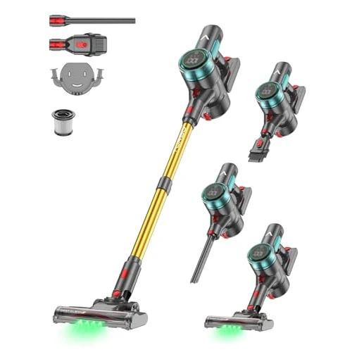 Oferta limitada: aonus A10 Aspiradora sin Cable, 55kPa 500W, 70 Min Autonomía, Pantalla Táctil, Anti-enredos, Autoportante, Adecuado para Suelos/Alfombras/Pelo Animales - Dorado ﻿ ﻿ de 169.99 € a 119.99 € (ahorro 29%)