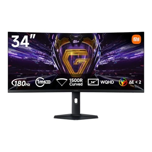 Oferta limitada: XIAOMI Monitor Gaming Curvo 2K 34 Pulgadas,180Hz,1ms GTG,1500R,C34WQDA-RGGL de 329.00 € a 269.00 € (ahorro 18%)