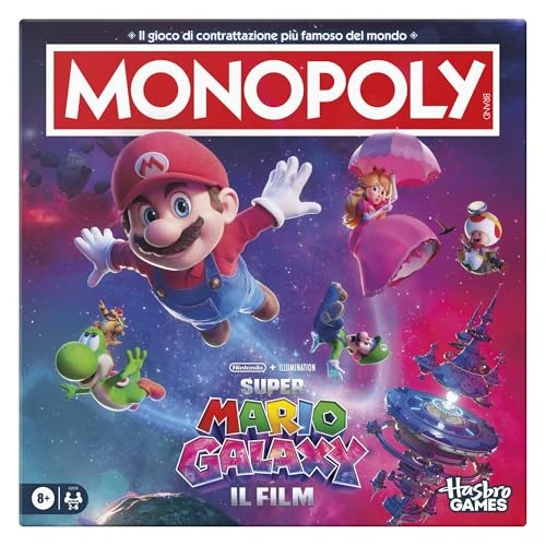 Offerta a tempo: Monopoly: Super Mario Galaxy Il Film, gioco da tavolo, divertimento per tutta la famiglia, adatto a bambini, bambine, adolescenti e adulti, da 2 a 6 giocatori, dagli 8 anni in su - Versione Italiana - 24% da 34.99 € a 26.49 €