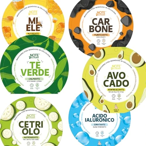 Offerta a tempo: Maschere Viso Coreane K-Beauty Routine – Idratanti e Nutrienti con Collagene e Vitamina E per Pelle Luminosa, Trattamento Skin Care Coreano Anti-Age (6 Pezzi Misti) - 51% da 14.99 € a 7.34 €