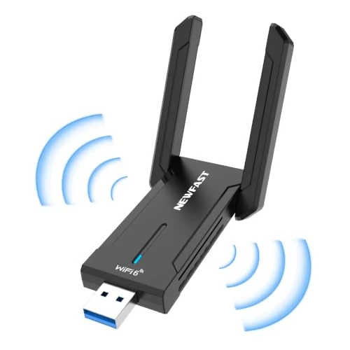 Offerta a tempo: NEWFAST 5400Mbps Chiavetta WiFi per PC Fisso, USB WiFi 6E Antenna WiFi USB - 25% da 46.99 € a 35.24 €
