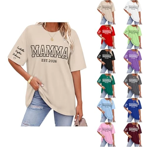 Idee Festa della Mamma Maglia Mamma E Figlia Maglietta Personalizzata Festa della Prima Regali Originali Idee Regalo Moda Girocollo Maglietta Personalizzare