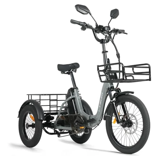 Offerta a tempo: Triciclo elettrico Antgooat AG1 Pro, bicicletta elettrica pieghevole per adulti, dotata di batteria da 48 V e 20 Ah, con un'autonomia fino a 150 km, dotata di portapacchi sia anteriore che posteriore, - 6% da 1699.00 € a 1599.00 €