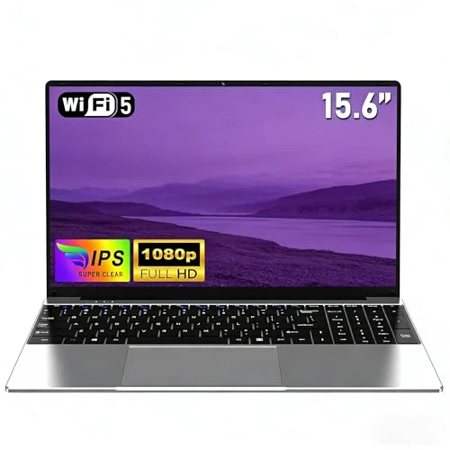 NAIKLULU Laptop 2026 o przekątnej ekranu 15,6 cala, procesor 4425Y, 16GB RAM 512 GB SSD Laptop PC, ekran FHD 1920 x 1080P, bateria 5000 mAh, kamera internetowa, gniazdo karty TF