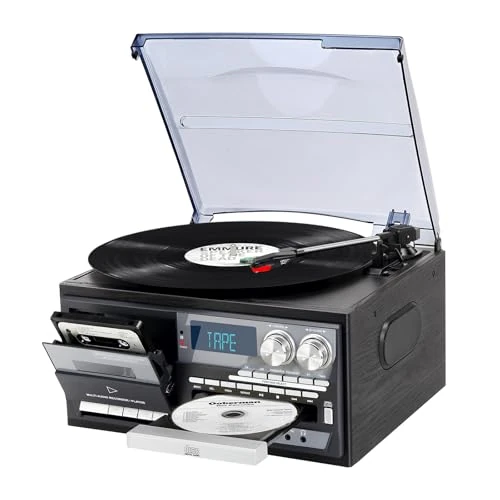 Zeitlich begrenztes Angebot: 9-in-1 Vintage Plattenspieler mit Bluetooth, 3-Gang Turntable, CD & Kassette, AM/FM Radio, USB/SD Aufnahme, AUX Eingang & RCA Ausgang von 159.99 € auf 159.99 € (0.00% Rabatt)