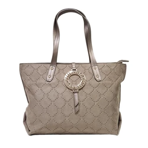 Offerta a tempo: Laura Biagiotti Borsa a Due Manici Linea Ostar, Pelle Sintetica Alcantara, Accessori Oro, Dimensioni 37x27x14 cm Art. LB26S-257-2 (TERRA) - 17% da 59.90 € a 49.90 €