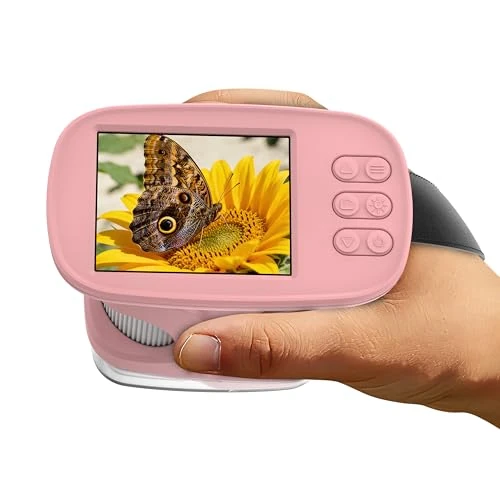 Tijdelijke aanbieding: Microscoop voor kinderen met verbeterd display van 6,1 cm (2,4 inch) en 4K-resolutie, draagbare mini-zakmicroscoop (1000-voudig), educatief speelgoed voor wetenschap, verjaardag (roze) van 29.90 € naar 29.90 € (0.00% korting)