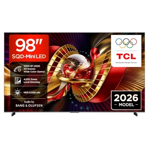 Offre limitée : TCL 98C8L Téléviseur SQD-Mini LED 4K Smart TV, HDR 6000 nits, 4032 Local Dimming, 144 Hz Motion Clarity Pro, Bang & Olufsen, Dolby Vision IQ & Atmos, Game Master, Google TV, Apple AirPlay 2 de 1105.00 € à 1105.00 € (0.0% de remise)