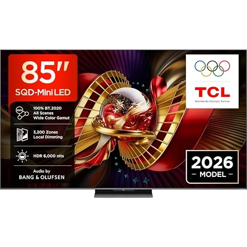 Offerta a tempo: TCL 85C8L 85” SQD-Mini LED TV, 4K HDR 6000 nits and 3,200 dimming zones, Google TV, Dolby Vision & Atmos, Audio by Bang & Olufsen, 144Hz, Apple AirPlay 2 & Alexa - 35% da 3699.00 € a 2399.00 €