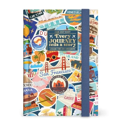 Offerta a tempo: Legami Agenda Giornaliera 26-27 16 Mesi, Travel Stickers, S, 9.5x13.5 cm - 0.00% da 18.50 € a 18.50 €