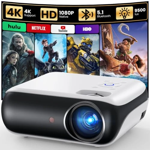 Offerta a tempo: HAPPRUN Proiettore Nativo 1080P Bluetooth 5.1 e Stereo Hi‑Fi - 5% da 89.99 € a 85.26 €
