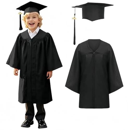 Offerta a tempo: Toga Laurea Bambino,Tunica Comunione Bambino Tocco Cappello Per Bambini Abito Bambina Cerimonia Bianca Vestiti Divertenti Travestimenti Travestimento Rossa Vestito Costumi Laureato,Black,27,Nero - 0.00% da 20.99 € a 20.99 €