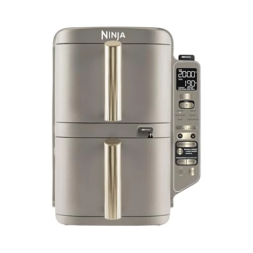 Zeitlich begrenztes Angebot: Ninja Double Stack XL-Heißluftfritteuse mit digitalem Bratenthermometer und 2 vertikalen Schubladen, 4 Ebenen, und 2 Rosten, 9,5 l Fassungsvermögen 6 Funktionen, 8 Portionen, Steingold SL451EUSD von 289.99 € auf 179.99 € (38% 