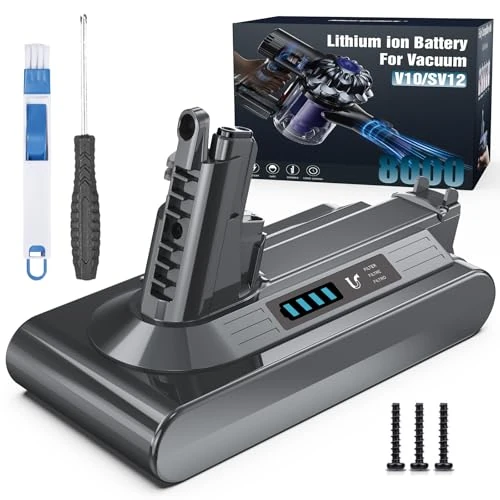 Offerta a tempo: Morpilot Batteria per Dyson V10 SV12, 8000mAh Batteria di Ricambio per Dyson Cyclone V10 Animal, Absolute, Motorhead, Fluffy, Total Clean, Aspirapolvere - 0.00% da 53.99 € a 53.99 €