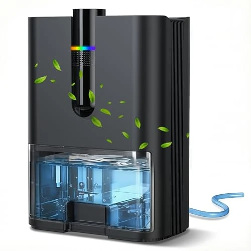 Offerta a tempo: Deumidificatore Casa, 2500ML Dehumidifier per Casa Muffa, Deumidificatore Elettrico Silenzioso con Tubo di Scarico, Spegnimento Automatico, Modalità Sleep, Deumidificatori per Bagno,Camera,Armadio - 14% da 69.99 € a 59.98 €