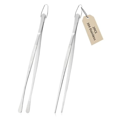 Oferta limitada: 2 Piezas Pinzas Barbacoa Acero Inoxidable, 30 Cm Pinzas de Cocina Largas con Gancho para Colgar, para Cocinar, Asar y Hornear de 11.99 € a 11.99 € (ahorro 0.00%)