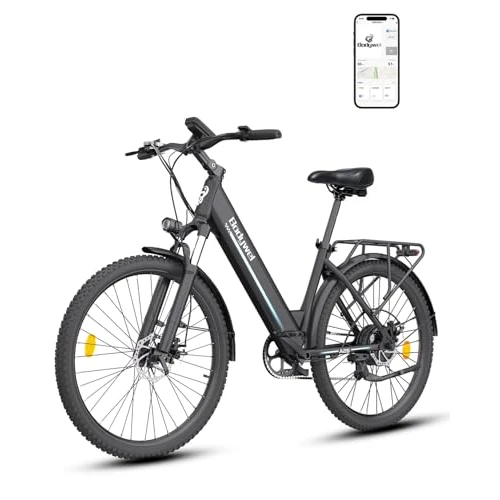 Bodywel A26 E-Bike Hombre 26 pulgadas, bicicleta eléctrica con batería extraíble 36 V 13 Ah, autonomía 35-60 km, motor 250 W, 7 velocidades, frenos de disco mecánicos, E-Bike de ciudad