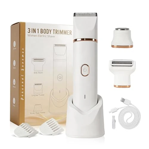 Oferta limitada: Maquinilla de afeitar para mujer, 3 en 1 para mujeres, depiladora facial para mujeres, recargable con estación de carga USB, afeitadora eléctrica para piernas, brazos y cara, afeitadora impermeable de 23.99 € a 23.99 € (ahorro 0.00%)