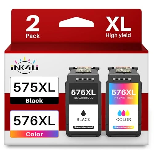 Oferta limitada: INK4U 575XL 576XL Tinta Compatibles con Canon PG-575XL CL-576XL Cartuchos de Tinta 575 y 576 Compatibles para Canon TS3750i TS3751i TR4756i TR4755i TS3752i TS3550i TS3551i TR4750i TR4751i Impresoras de 35.99 € a 33.38 € (ahorro 7%)
