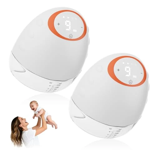 Offerta a tempo: Tiralatte elettrico a mani libere - 2 tiralatte portatili da 120 ml con 4 modalità e 9 livelli, tiralatte ricaricabile con display a LED, spegnimento automatico da 20 minuti - 0.00% da 56.99 € a 56.99 €
