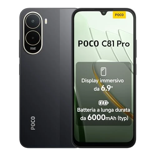 Tijdelijke aanbieding: XIAOMI POCO C81 Pro Smartphone 4+256GB Zwart 6.9 Display van 159.90 € naar 159.90 € (0.00% korting)