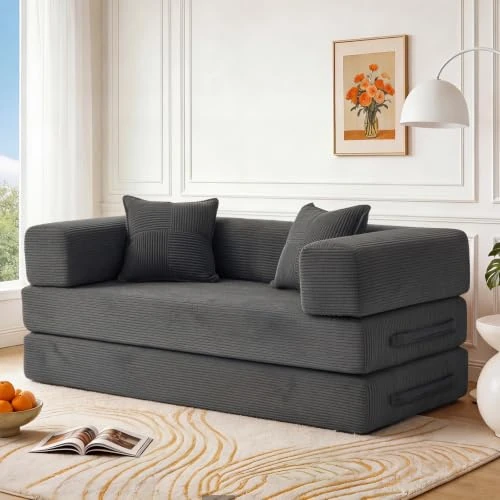 Offerta a tempo: Vipbear Divano 2 Posti Senza Ossa, 160 cm, Cordino Premium, Modulare, Estensibile, 5-in-1, Divani e Poltrone Versatili per Spazi Compatti, Grigio - 29% da 299.99 € a 214.34 €