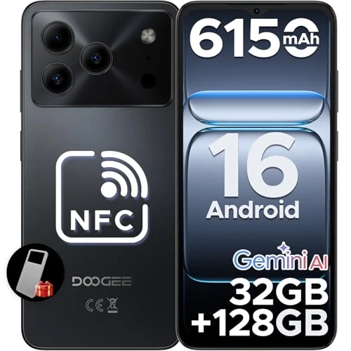 Offerta a tempo: Note 56 Pro Smartphone Android 16, 6150mAh, 6.56" HD+ 90Hz IPS, 32GB + 128GB/2TB TF, 13MP+8MP, 4G Telefono Cellular offerta Smartphone, 8.45mm Ultrasottile, Dual SIM/Octa Core/Face ID/GPS, Nero - 8% da 129.99 € a 119.98 €