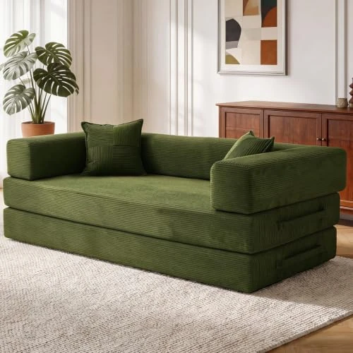 Oferta limitada: 200cm Sofá Cama 3 Plazas con Espuma y Muelles para Salón,Verde de 282.93 € a 282.93 € (ahorro 0.00%)