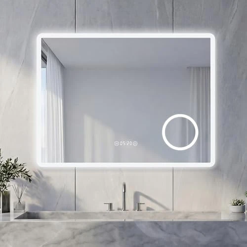 Offerta a tempo: NeoArt Specchio Bagno con Luce LED Antiappannamento 3 Temperature Colore 3000K-6500K Dimmerabile 10%-100% Lente Touch con Memoria HD Specchio bagno LED IP44 IP65 Impermeabile 80x60cm - 0.00% da 129.99 € a 129.99 €