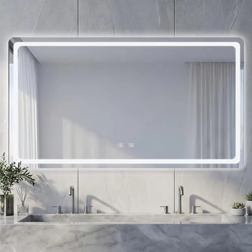 Offerta a tempo: NeoArt Specchio bagno LED Antiappannamento Dimmerabile 10%-100% 3 Temperature Colore 3000K-6500K Touch con Memoria HD Specchio Bagno con Luce LED IP44 IP65 Impermeabile 120x70cm - 0.00% da 183.99 € a 183.99 €
