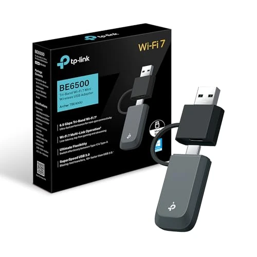 Offre limitée : TP-Link Archer TBE400U Clé USB WiFi 7 Tri-Bande - Adaptateur WiFi USB-C & USB-A pour PC, Jusqu’à 6452 Mbit/s, USB 3.0, WPA3, Plug & Play Windows 10/11 de 70.00 € à 70.00 € (0.00% de remise)
