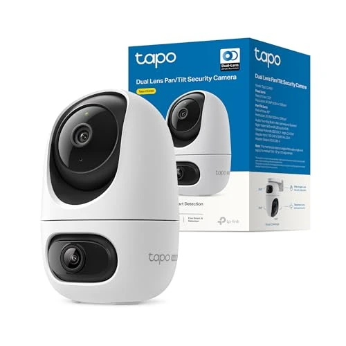 Offerta a tempo: Tapo C245D Telecamera WiFi Interno Doppio Obiettivo 2K+2K, Pan/Tilt, Doppia Vista su 1 Schermo, Tracciamento Smart, AI Persone/Animali/Veicoli/Bimbi, Visione Notturna IR fino a 12 m - 36% da 69.99 € a 44.99 €