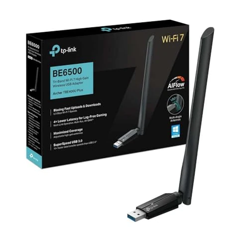 Offerta a tempo: TP-Link Archer TBE400U Plus Chiavetta WiFi 7 BE6500, Alto Guadagno, Wireless Tri-Band, Adattatore USB PC, MLO Low Latency, USB 3.0, Beamforming, WPA3, Windows 11/10 (64-bit) - 17% da 59.99 € a 49.99 €