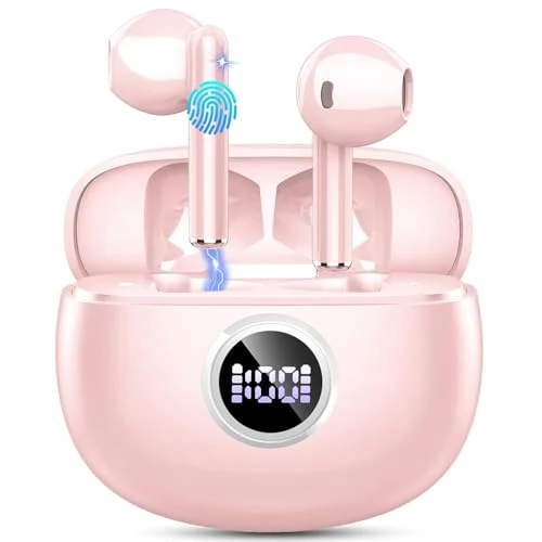 Offerta a tempo: Cuffie Bluetooth, 2026 Nuovo Auricolari Bluetooth 6D Stereo Cuffie Wireless In Ear con 4 ENC Mic, 30Ore Cuffie Senza Fili Cancellazione Rumore Cuffiette Sport Earbuds IP7 Impermeabili Headphones - 78% da 89.99 € a 19.99 €