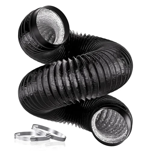 Offerta a tempo: HG Power Tubo di scarico da 125 mm, 2 m, flessibile in PVC, tubo di ventilazione insonorizzato, tubo di scarico in alluminio flessibile per tenda di crescita, asciugatrice, condizionatore mobile - 35% da 26.05 € a 16.99 €