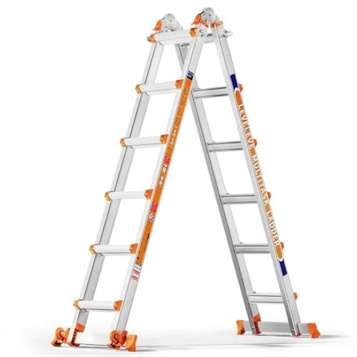 Offerta a tempo: Scala Multiuso a 6 Livelli: Scala a 6 Livelli e Scala Estensibile da 20 Piedi (6,10 m), con Stabilizzatore e Ruote, Portata 150 kg, Sicura per Scale, per Interni, Esterni e Tetto, in Lega di Alluminio - 12% da 259.99 € a 229.99 €