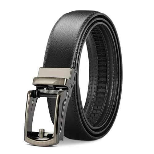 Oferta limitada: DiULi Cinturón Hombre Ajustable, 110cm Cinturón de Cuero con Hebilla Automática, Cinturones Trinquete 35mm de Ancho, Adecuado para Todo Tipo de Cuerpo para Pantalones Formales Vestir Traje, Negro - A de 9.99 € a 9.99 € (ahorro 0.00%)