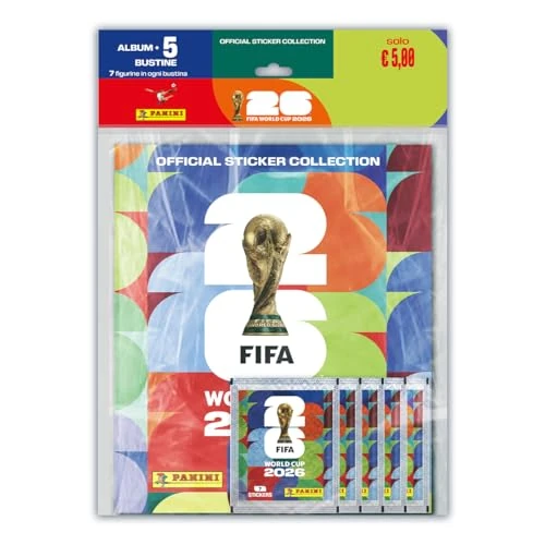 Offerta a tempo: Fifa World Cup 2026™ Official Sticker Collection - Starter Set Pack Panini [Album + 5 Bustine] - 0.00% da 5.00 € a 5.00 €