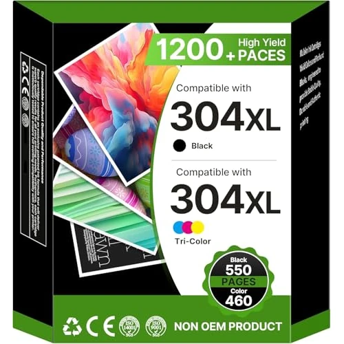 Offerta a tempo: 304 XL 304XL Nero e Colore Cartucce per HP 304 Nero per HP DeskJet 3750 3762 3760 3700 3720 2630 2600 Envy 5030 5032 5010 5000 5020 5034 5050 5052 (Nero Tri-Colore, 2-Pack) - 0.00% da 53.00 € a 53.00 €