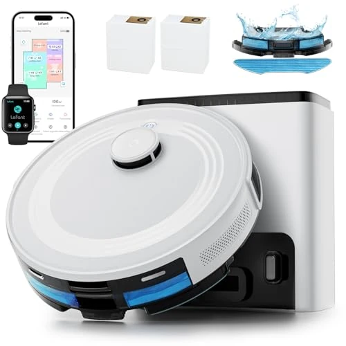 Offre limitée : Lefant M2 Plus Robot Aspirateur Laveur avec Station Auto-Vidange 2,5L, 6000Pa, Navigation Laser dToF, Évitement PSD, Nettoyage Personnalisé, WiFi/App/Alexa, Idéal Poils d’Animaux, Tapis, Blanc de 599.99 € à 169.99 € (72% de remise)
