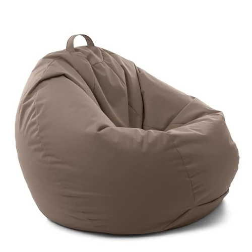 Offerta a tempo: Avalon - Puff Poltrona Sacco Gigante XXL SOFTY 90×90×H90cm Sfoderabile, Pouf Sacco di Qualità Sartoriale, Bean Bag per Sedersi Ergonomico, Tessuto Antistrappo Impermeabile, Made in Italy(Tortora) - 0.00% da 99.90 € a 99.90 €